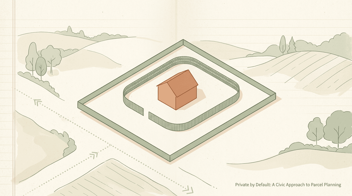 Illustration of a parcel as the anchor for privacy and limited claims.
